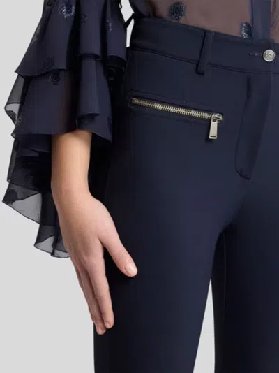 Etro Slim-fit Trousers Made Of Solid-color In Blue