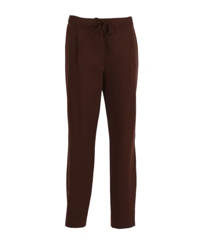 Fabiana Filippi Ebano Jersey Punto Milano Pleated Jogging Trousers In Brown