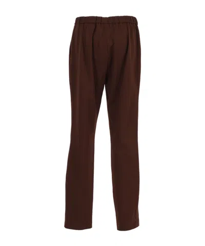 Fabiana Filippi Ebano Jersey Punto Milano Pleated Jogging Trousers In Brown