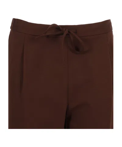 Fabiana Filippi Ebano Jersey Punto Milano Pleated Jogging Trousers In Brown