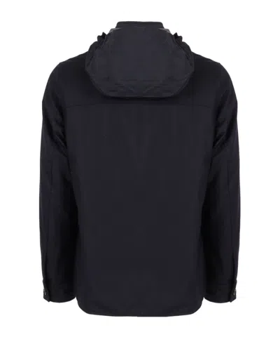 Moorer Wool Blend Jacket Flap Pockets In Black