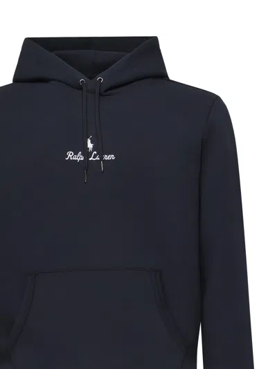Polo Ralph Lauren Logo-embroidered Cotton Hoodie In Blue