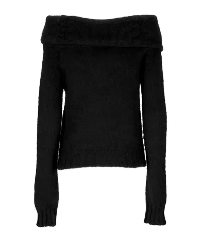 Blumarine Long-sleeved Sweater In Black