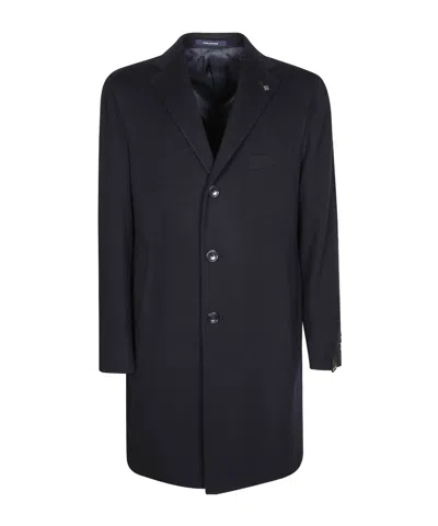 Tagliatore Single-breasted Wool Chacemire Coat In Blue