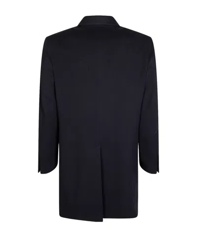 Tagliatore Single-breasted Wool Chacemire Coat In Blue