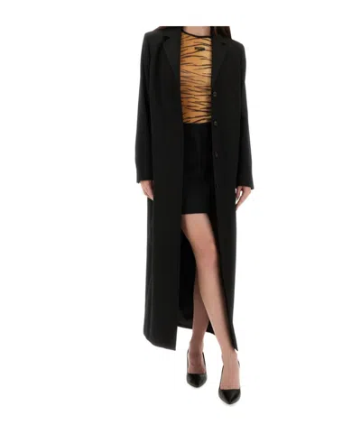 Moschino Long Tailored Coat In Black