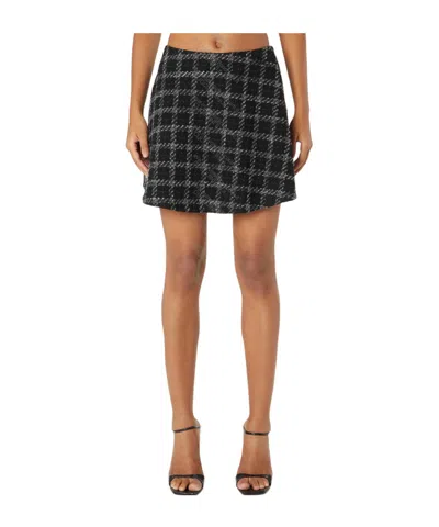 Diesel Checked Gonna A-line Skirt In Black