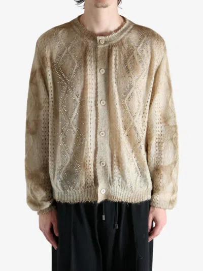 Magliano Embellished Cable-knit Cardigan In Multi