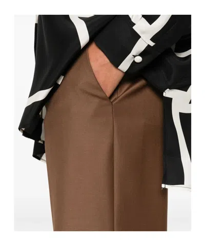 Gianluca Capannolo Pleated Zipper Casual Pants In Brown