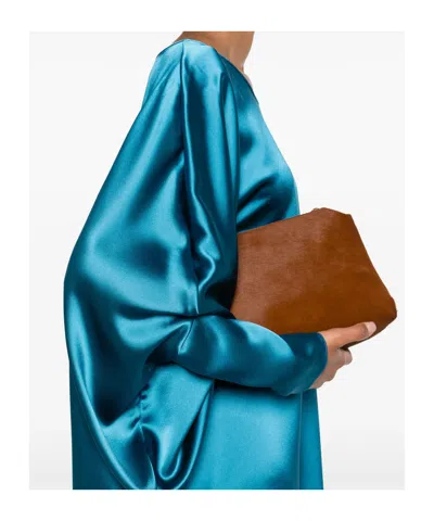 Gianluca Capannolo Crew-neck Puff-sleeve Mini Dress In Blue