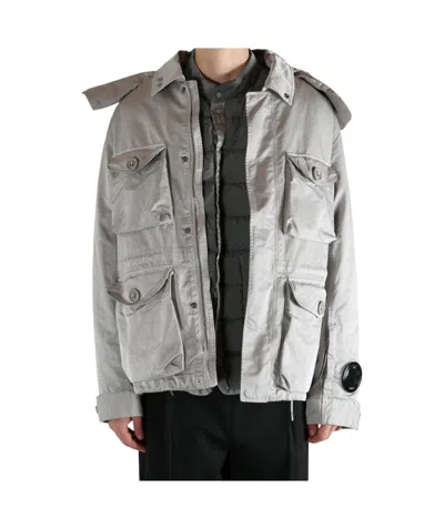 C.p. Company Micro Kei Hooded Multi-pocket Jacket In Gray