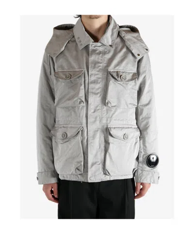 C.p. Company Micro Kei Hooded Multi-pocket Jacket In Gray