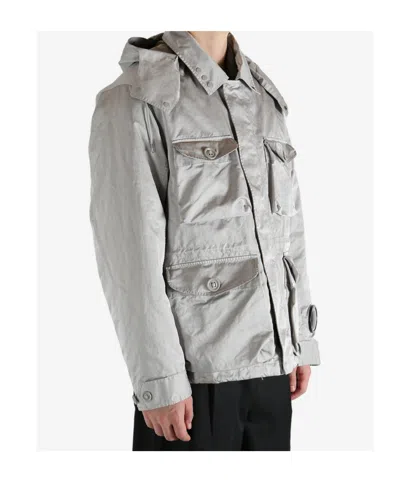 C.p. Company Micro Kei Hooded Multi-pocket Jacket In Gray