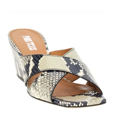 Paris Texas Arizona Snake-embossed Leather Mule Sandals In Multi