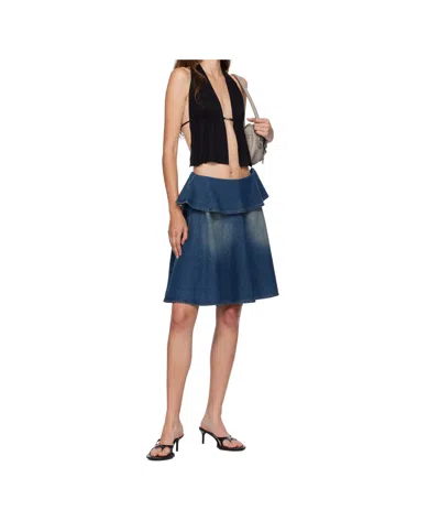 Gimaguas Mia Draped Buckle Halter Top In Blue