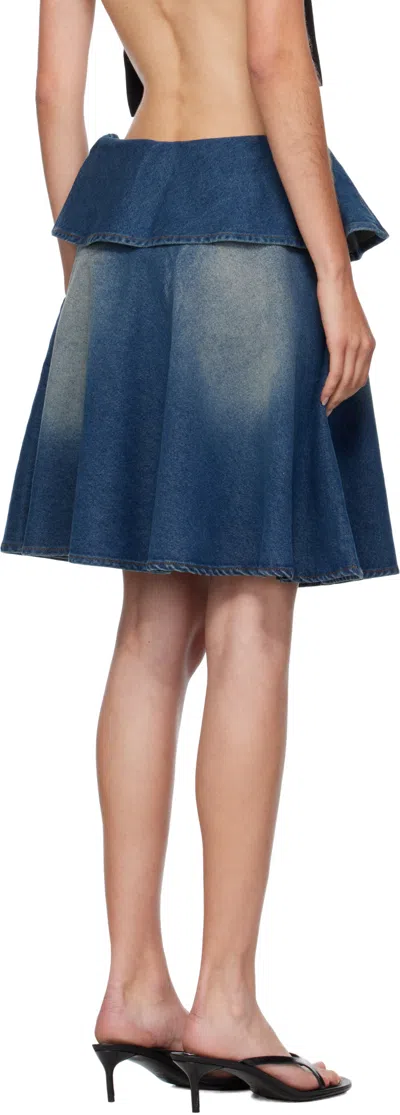 Gimaguas Mia Draped Buckle Halter Top In Blue