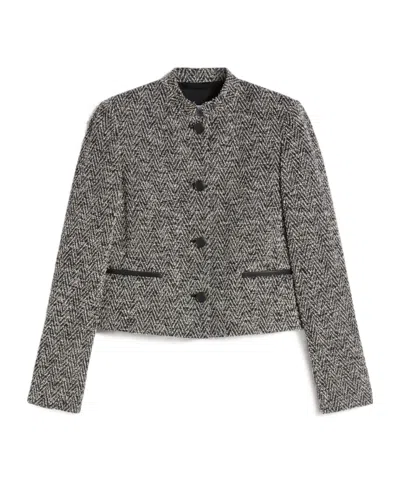 Max Mara Boucle Jersey Single-breasted Jacket In Gray