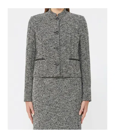 Max Mara Boucle Jersey Single-breasted Jacket In Gray