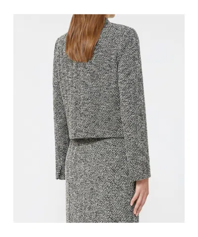Max Mara Boucle Jersey Single-breasted Jacket In Gray