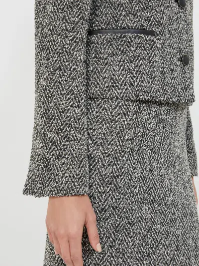 Max Mara Boucle Jersey Single-breasted Jacket In Gray