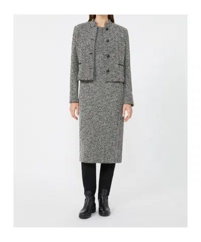 Max Mara Boucle Jersey Single-breasted Jacket In Gray