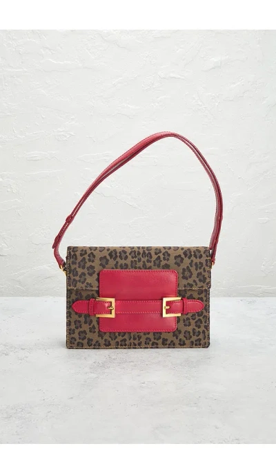 Fwrd Renew Fendi Leopard Shoulder Bag In Brown