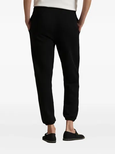 Polo Ralph Lauren Relaxed Fit Ankle-length Trousers With Adjustable Drawstring In Black