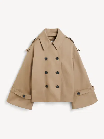 By Malene Birger Alisandra Cropped Organic Cotton Trench Coat In Fosil