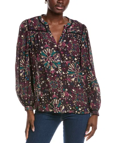 Ba&sh Faizae Long Sleeve Shirt Anthracite In Multi