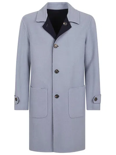 Eleventy Reversible Coat With Back Vent Detail In Blue