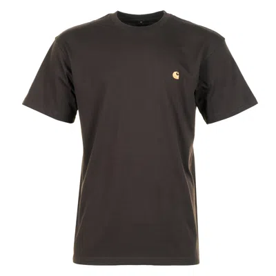 Carhartt Short Sleeve Chase T Shirt Tobacco Gold In Brown