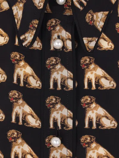 Valentino Collar Shirt With Long Sleeves And All-over Print In Multi