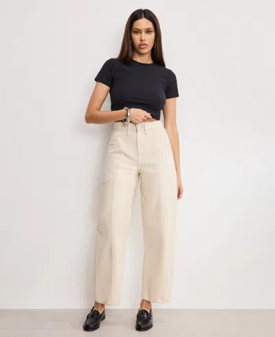 Good American Women's Canvas Cropped Barrel Pants In Neutral