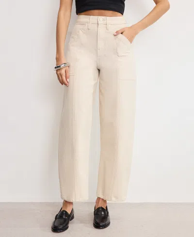 Good American Women's Canvas Cropped Barrel Pants In Neutral