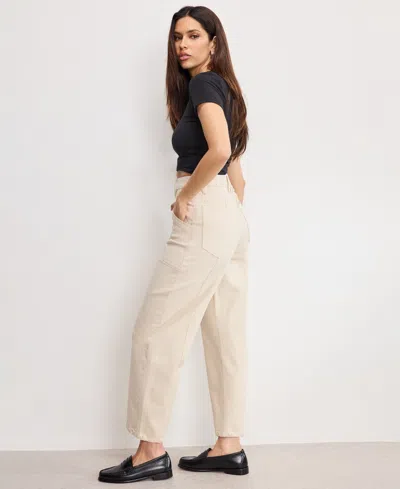 Good American Women's Canvas Cropped Barrel Pants In Neutral