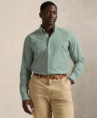 Polo Ralph Lauren Men's Big & Tall Poplin Sport Shirt In Green