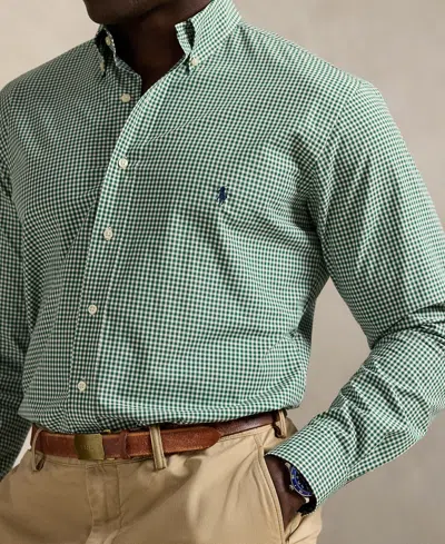 Polo Ralph Lauren Men's Big & Tall Poplin Sport Shirt In Green