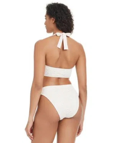 Bar Iii Womens Goddess Crochet Halter Bikini Top Bottoms Exclusively At Macys In White