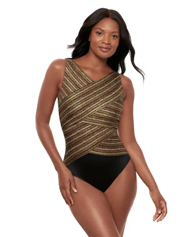 Miraclesuit Sparkle Sands Brio One Piece Swimsuit In Brown