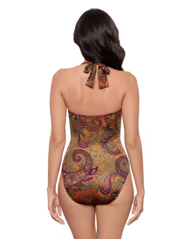 Miraclesuit Perissa Utopia Halter One Piece Swimsuit In Brown