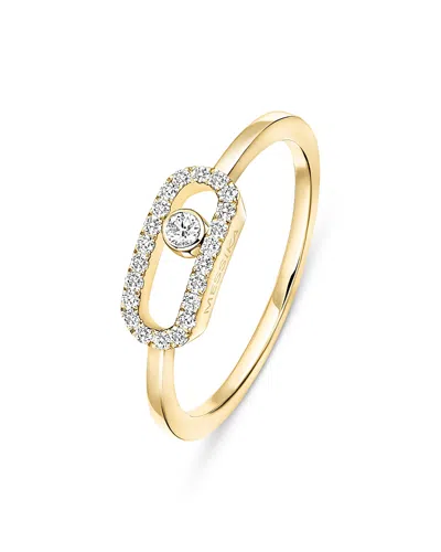 Messika Diamond Move Uno Half Pave Ring In 18k Gold, 0.09 Tcw In Gold