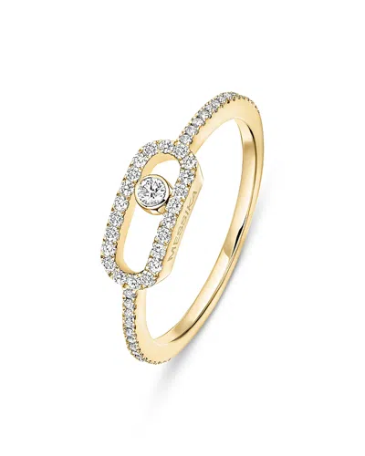 Messika Diamond Move Uno Half Pave Ring In 18k Gold, 0.09 Tcw In Gold