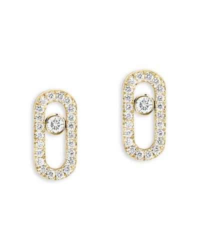 Messika Diamond Move Uno Pave Stud Earrings In 18k Gold, 0.16 Tcw In Gold