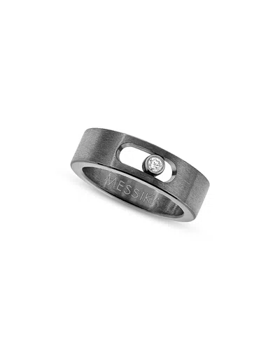 Messika Diamond Move Titanium Graphite Small Ring In Titanium, 0.05 Tcw In Black