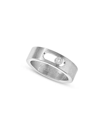 Messika Diamond Move Titanium Small Ring In Titanium, 0.05 Tcw In Metallic