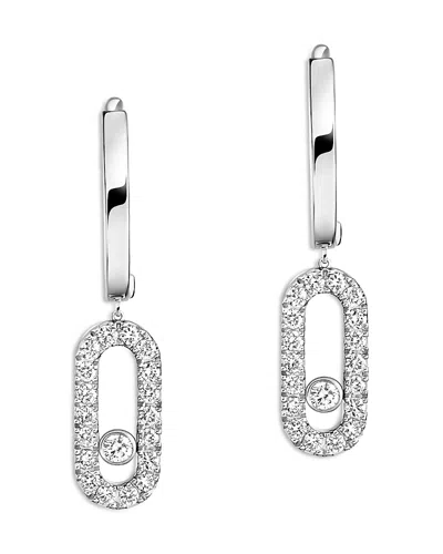 Messika Diamond Move Uno Hoop Earrings In 18k Gold, 0.19 Tcw In Metallic