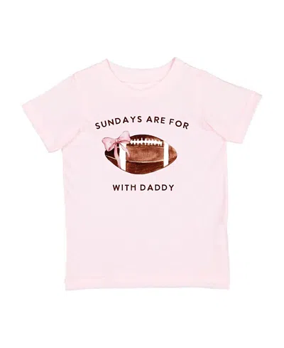 Sweet Wink Girls' Football With Daddy Short Sleeve T-shirt - Baby In Pink