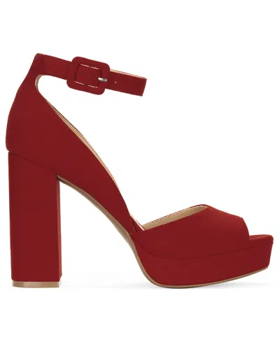 Wild Pair Women's Reemaa Round Toe Dress Sandals, Macy's Exclusive In Red