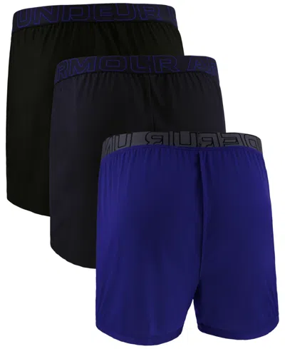Under Armour Men's 3-pk. Solid Performance Tech Mesh 6" Boxers In Blue
