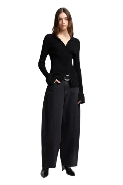 7 For All Mankind Twisted Bonie Five-pocket Jeans In Black